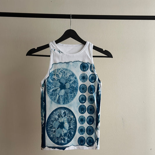 Iris Flowers Cyanotype Tank Top Sale 118