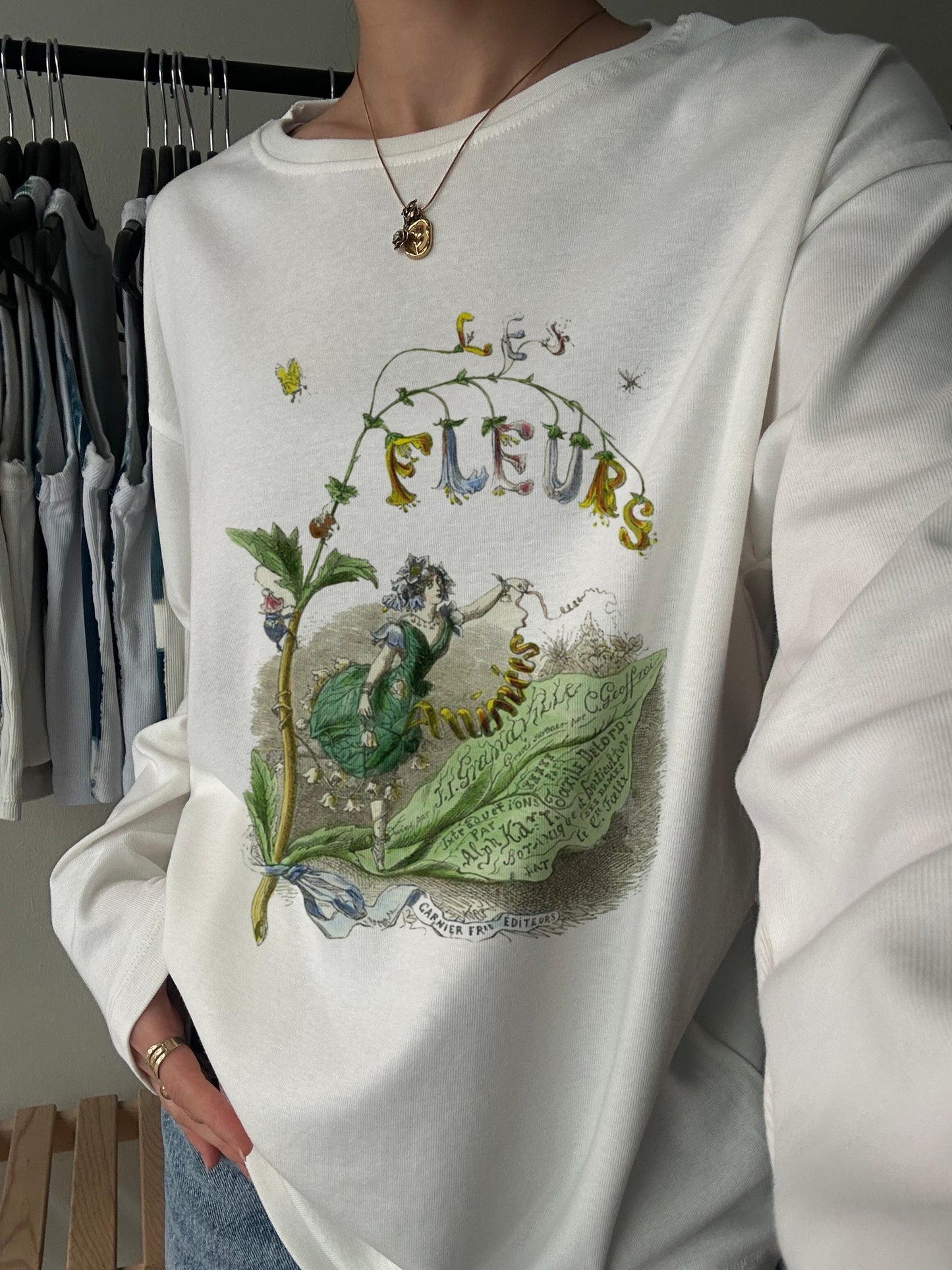 Les Fleurs Vintage Botanical Long Sleeve Tee