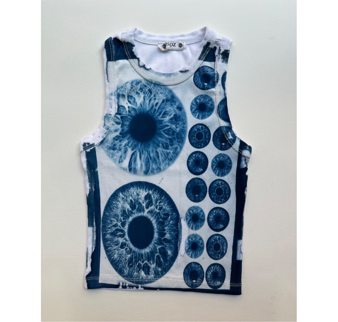 Iris Flowers Cyanotype Crop Top