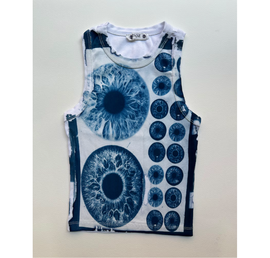 Iris Flowers Cyanotype Crop Top