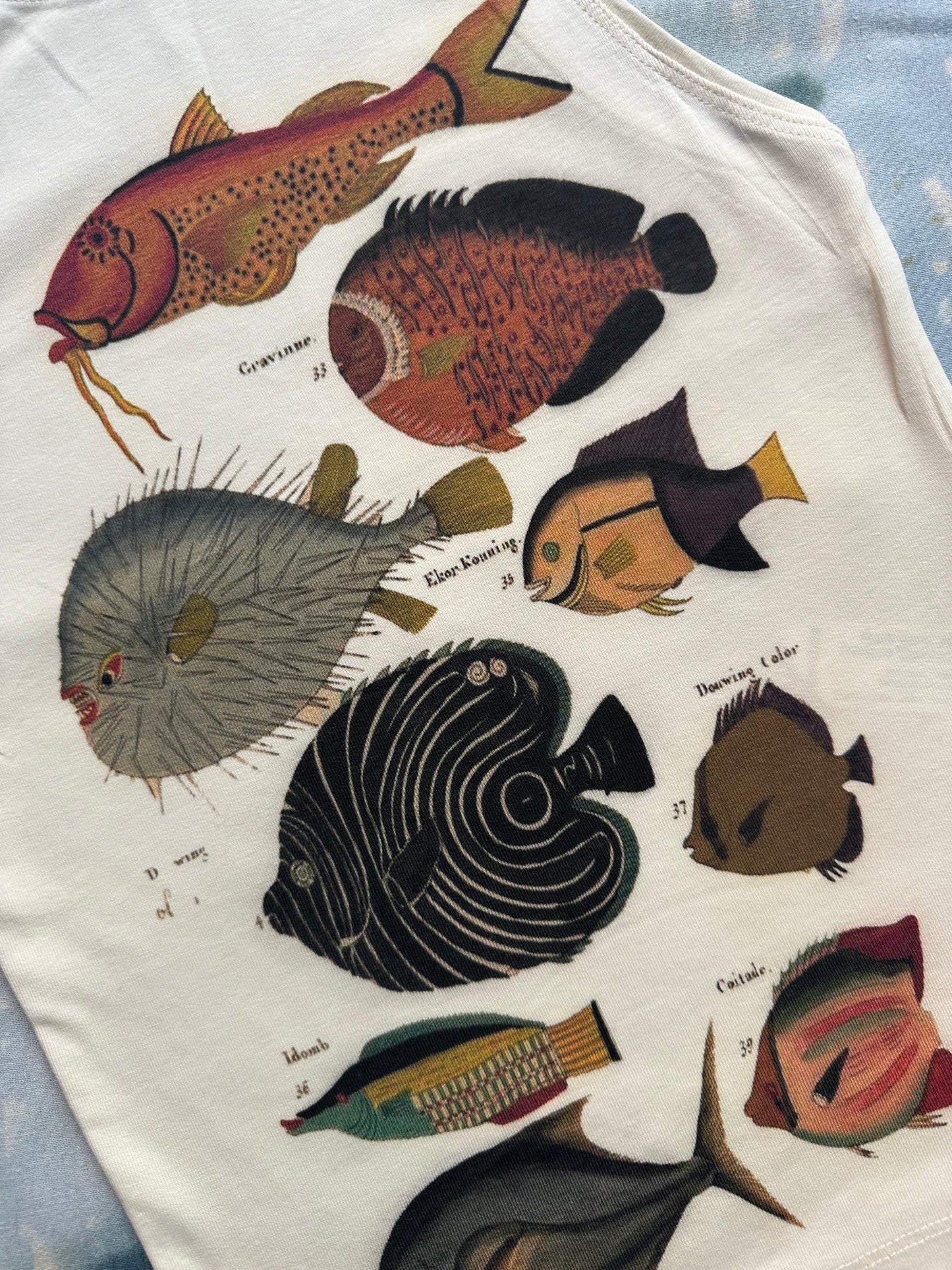 Louis Renard's Fish Digital Printed Tank Top - Handmade DTG Crop Top for Women – Vibrant Printed Top – Soft Cotton Stretch–Eco-Friendly Gift