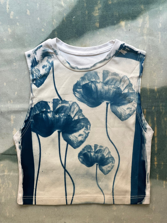 Flowers Cyanotype Super Crop Top Sale 169