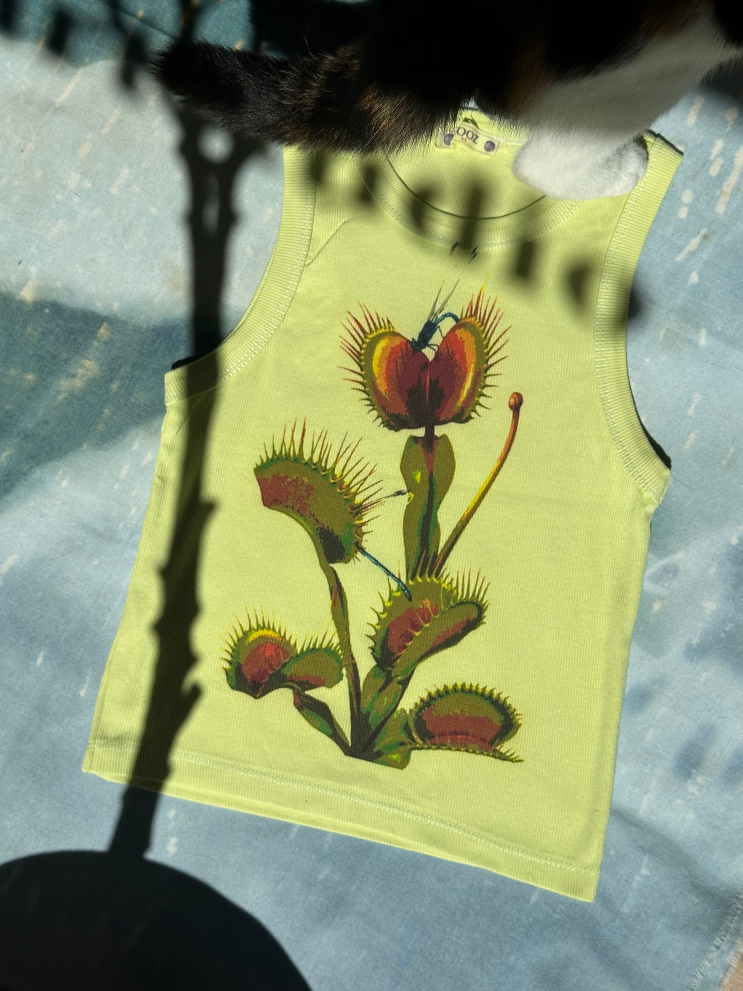 Green Venus Flytrap Cyanotype Crop Top