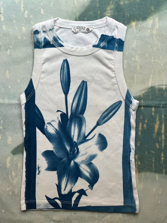 Flowers III Cyanotype Crop Top Sale 150