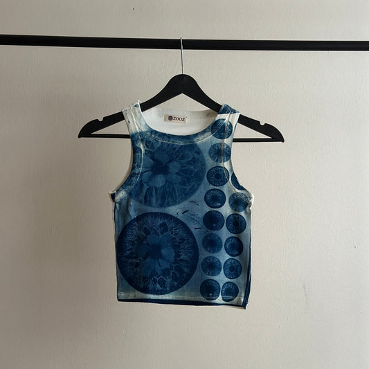 Iris Flower Cyanotype Crop Top Sale 123