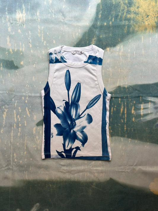Flowers III Cyanotype Crop Top Sale 150