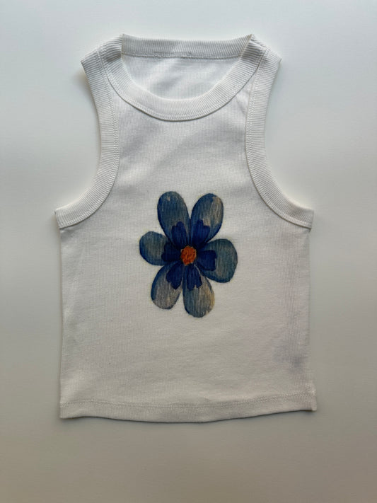 Blue Flower Crop Top