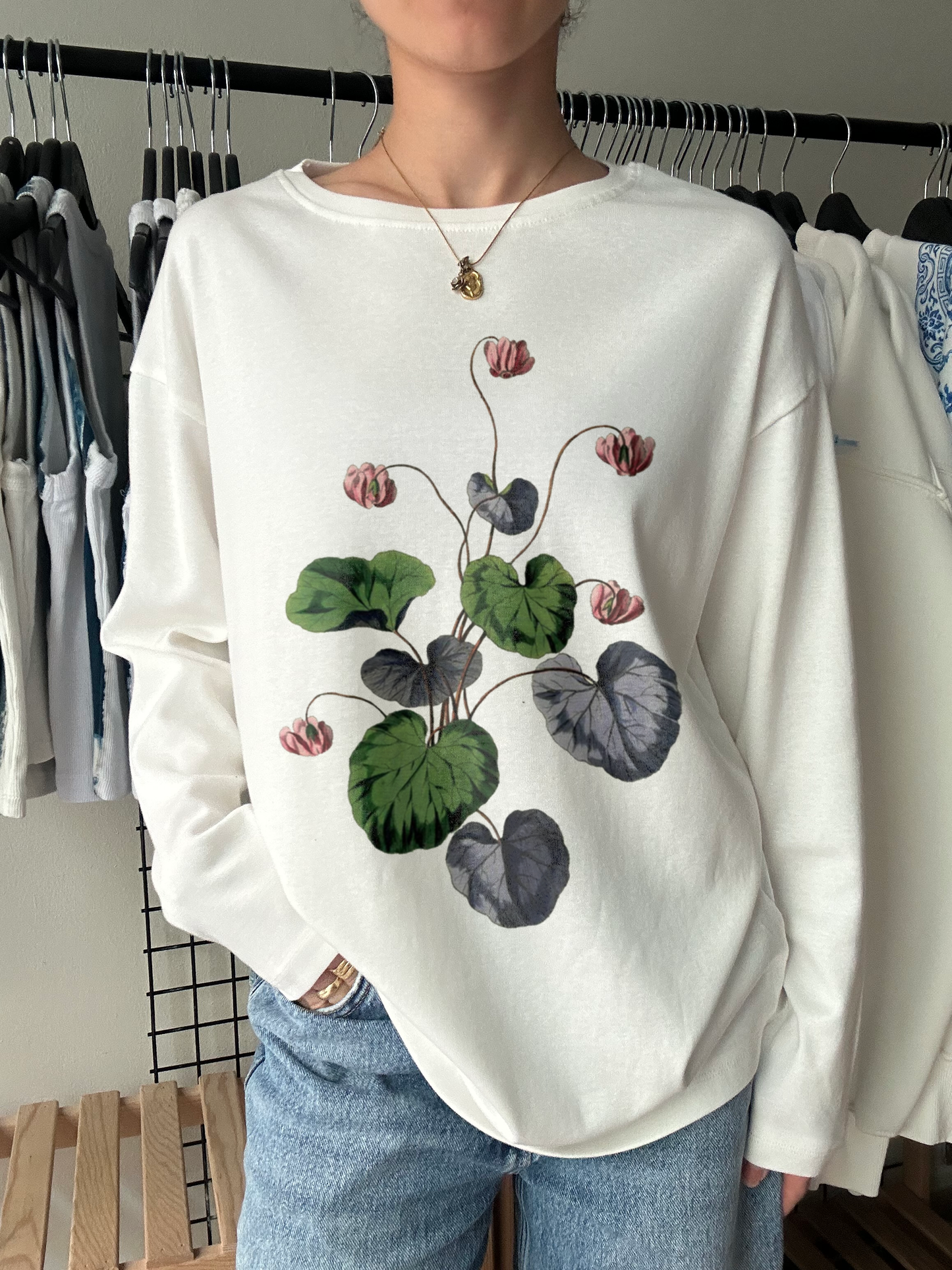 Cyclamen Botanical Long Sleeve Tee