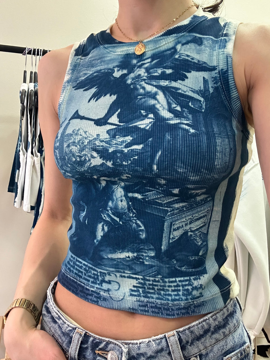 Historie Cyanotype Crop Top