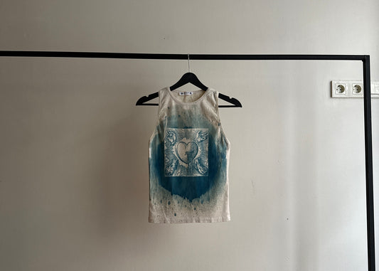 Heart Cyanotype Tank Top Sale 101