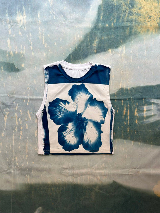 Flower Cyanotype Super Crop Top Sale 159