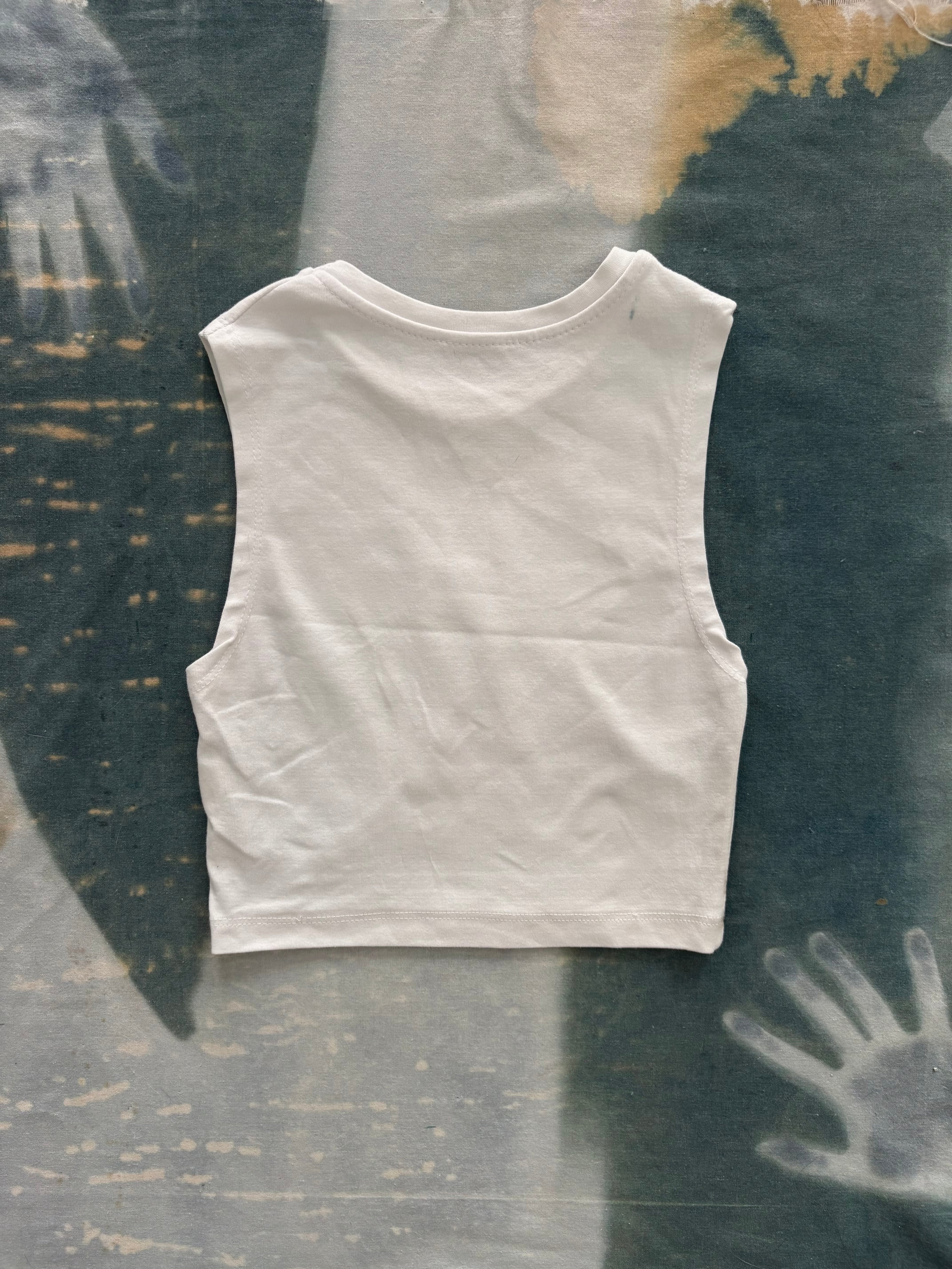 Waves Cyanotype Super Crop Top Sale 216