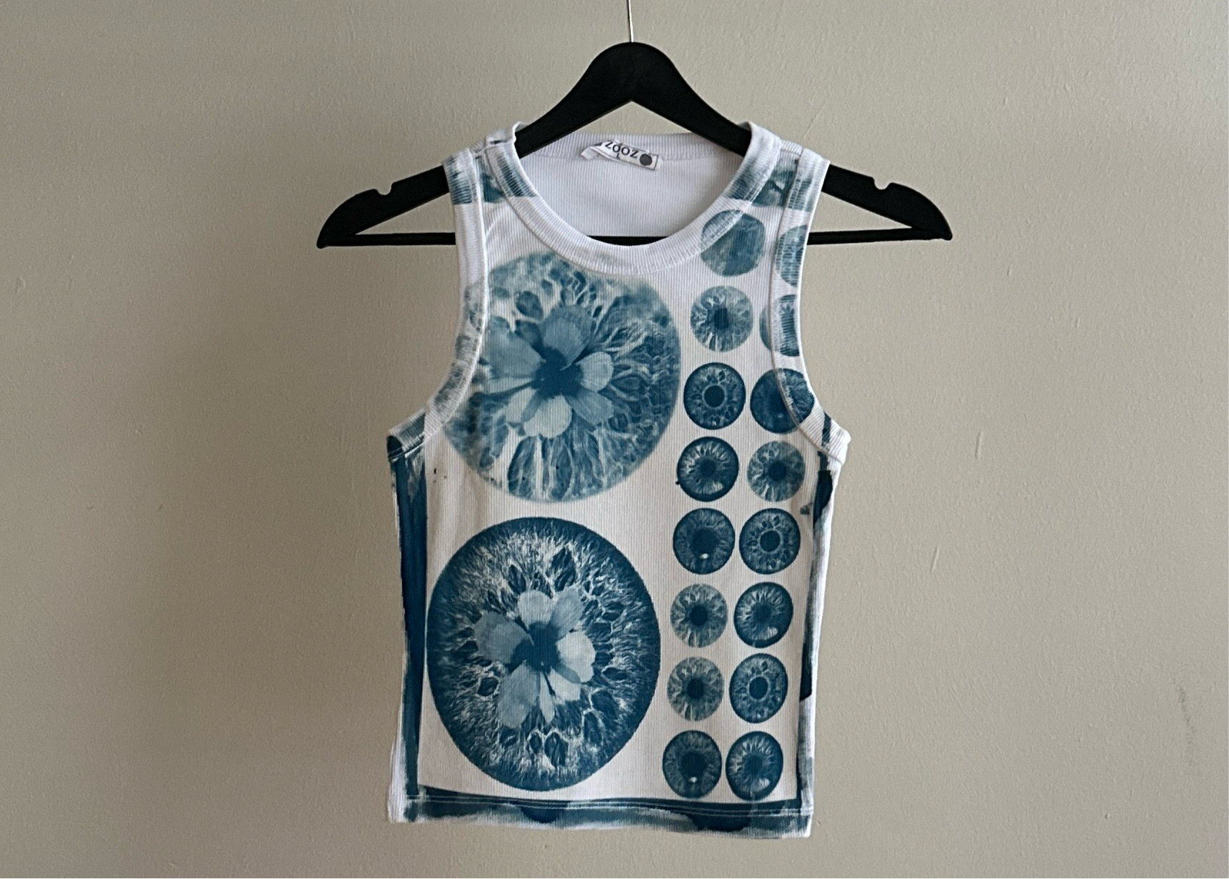 Iris Flowers Cyanotype Crop Top Sale 34