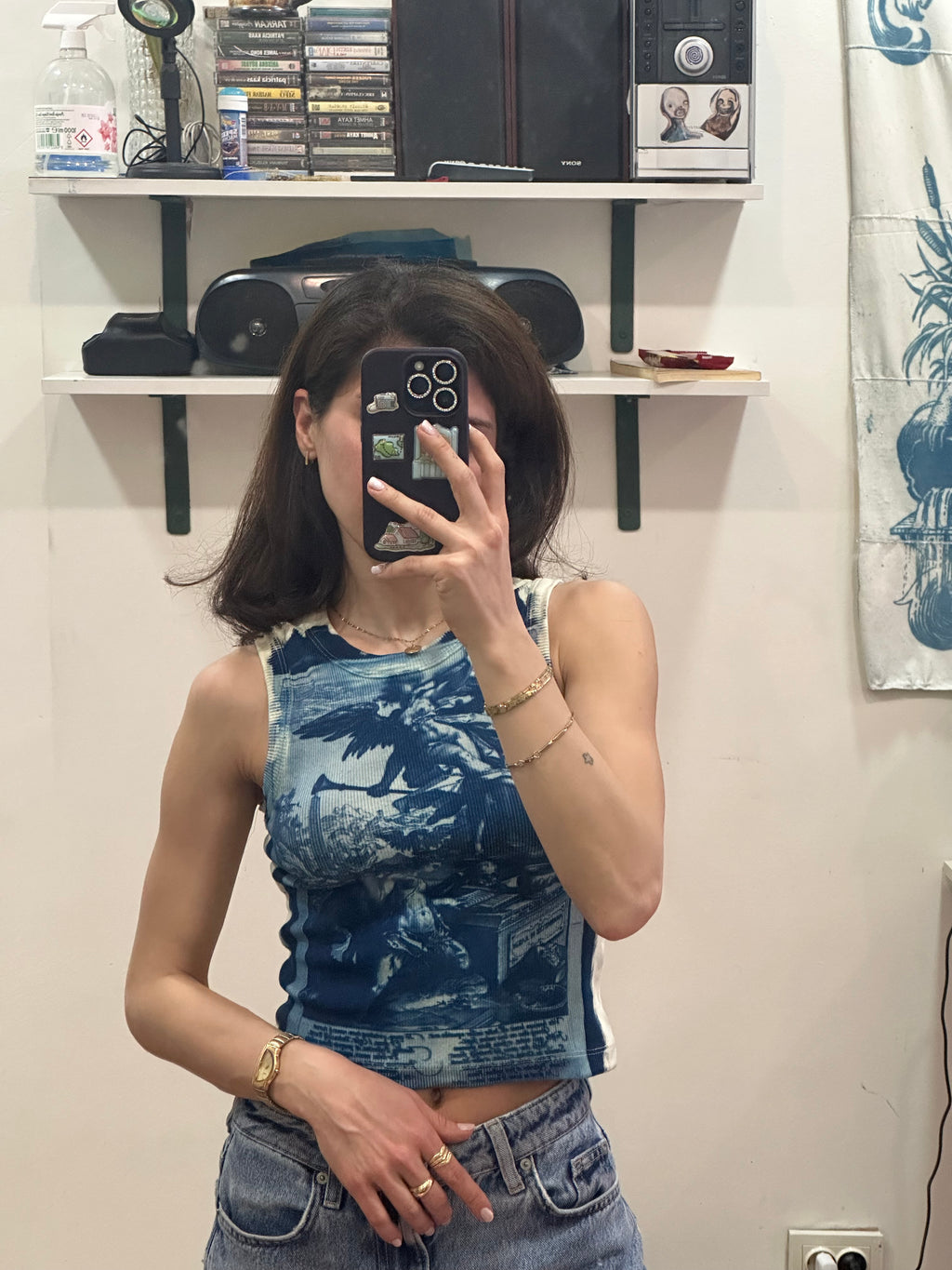 Historie Cyanotype Crop Top