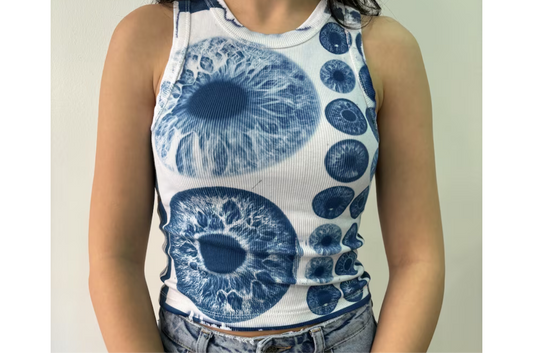 Iris Cyanotype Crop Top