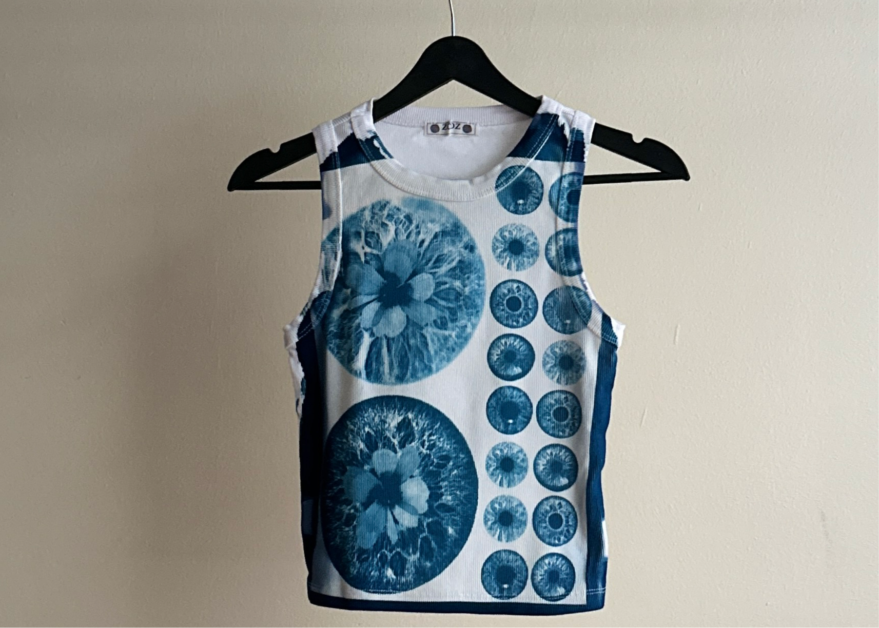Iris Flowers Cyanotype Crop Top Sale 19
