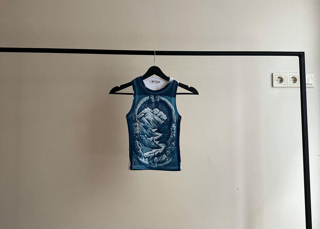 Between Whispers Cyanotype Crop Top Sale 126