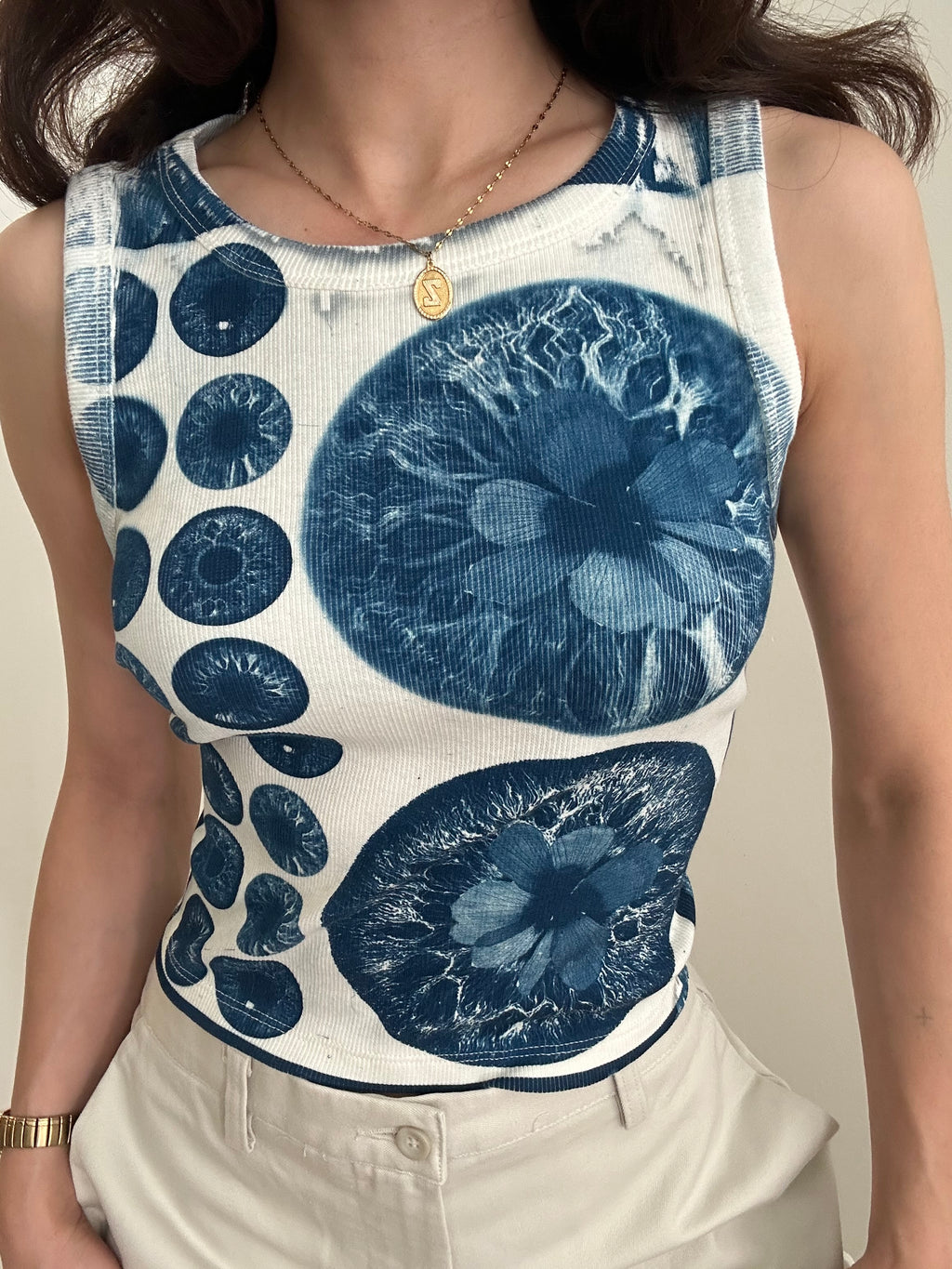 Iris Flower Cyanotype Crop Top