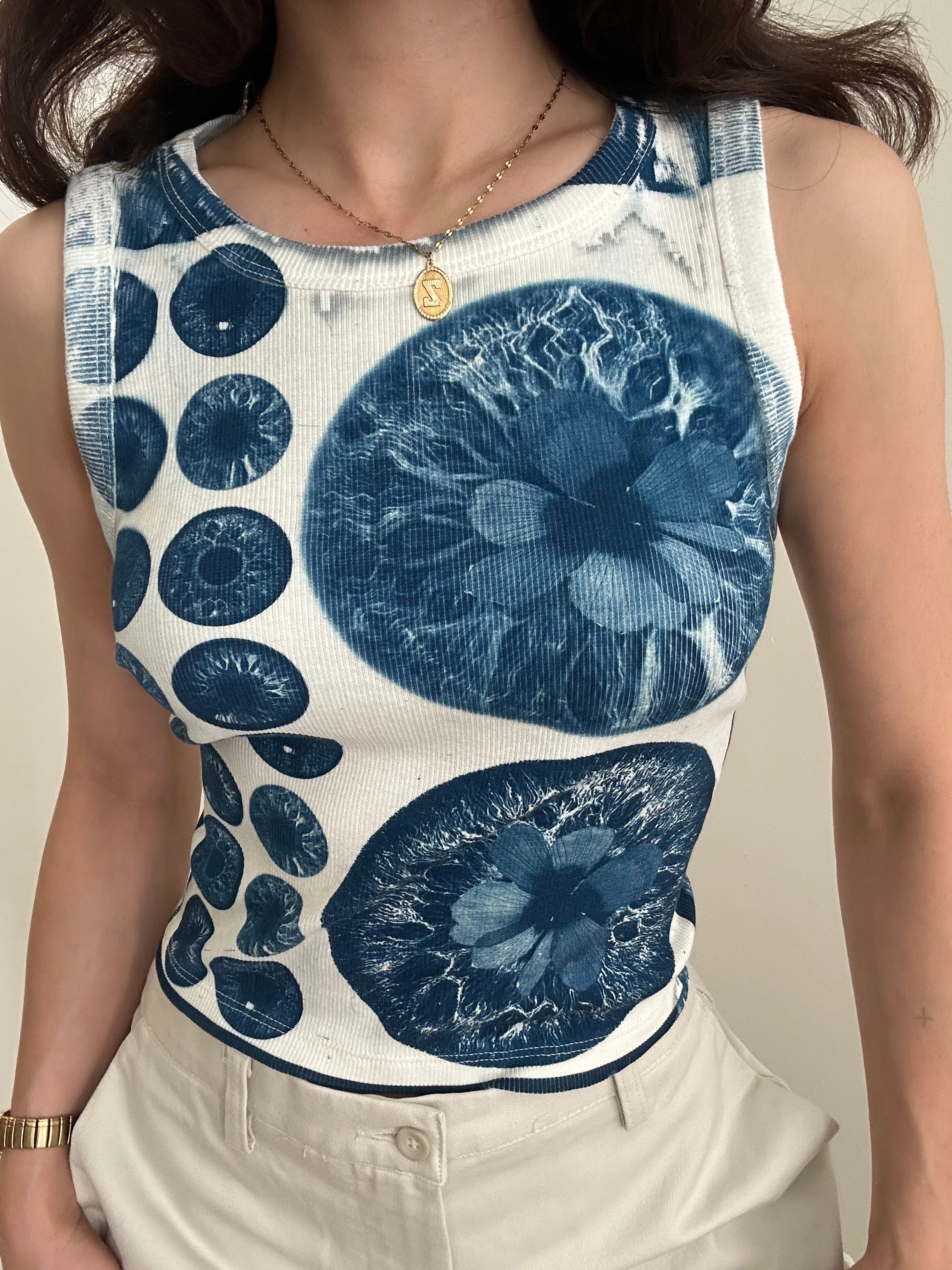 Iris Flower Cyanotype Crop Top