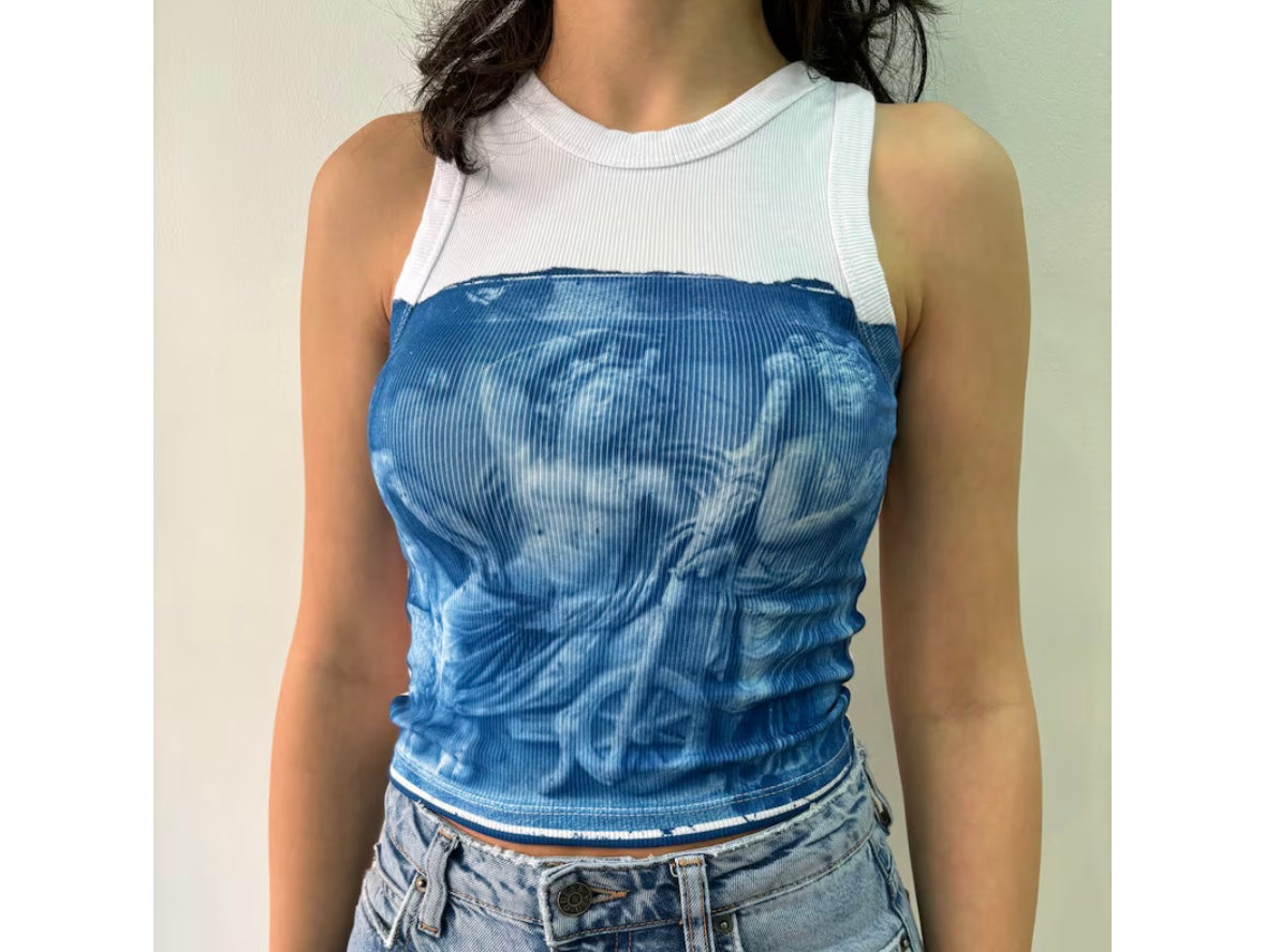 Perge Cyanotype Crop Top