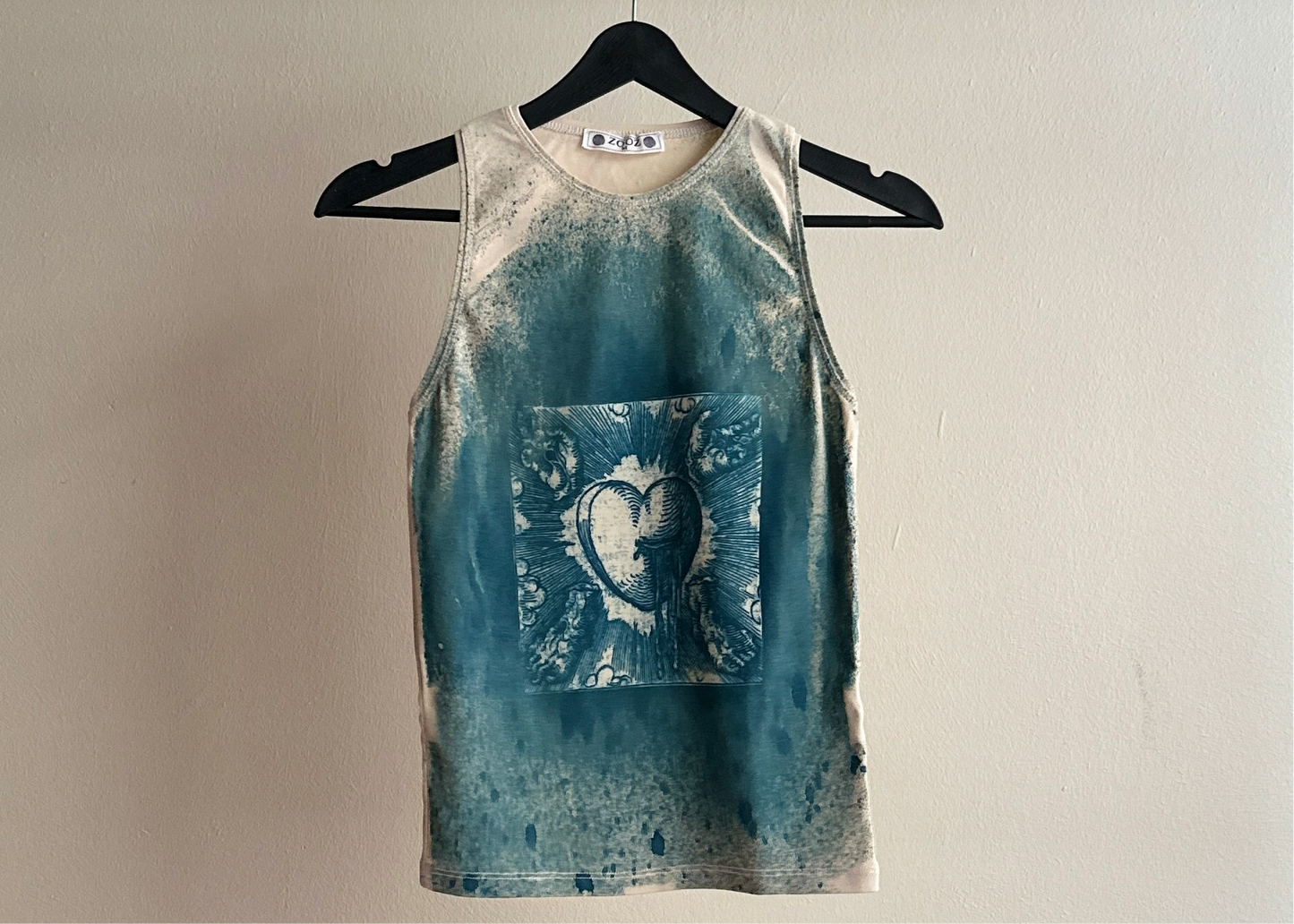 Heart Cyanotype Tank Top Sale 13