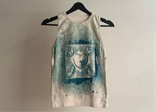 Heart Cyanotype Tank Top Sale 17