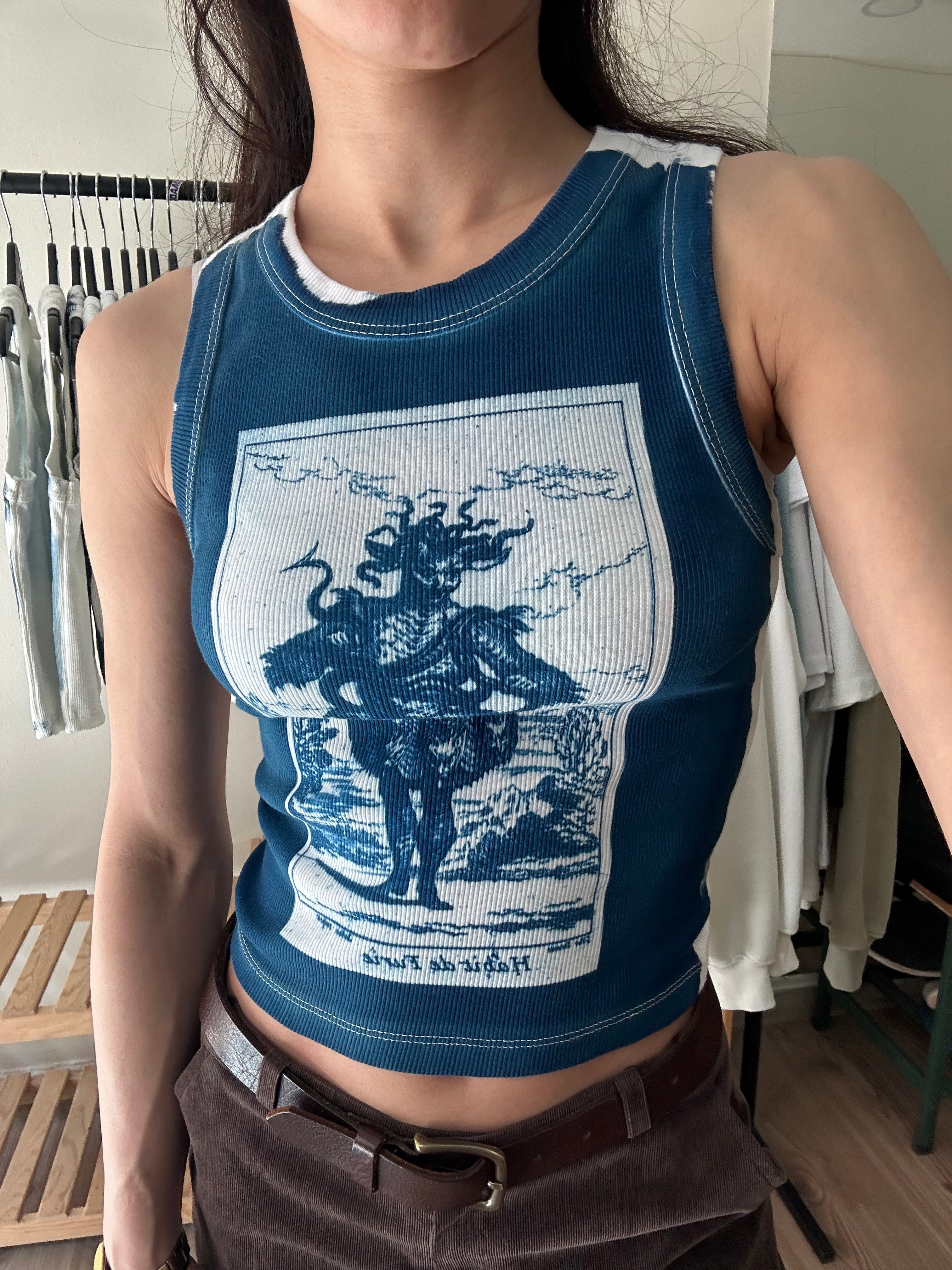 Habit Cyanotype Crop Top