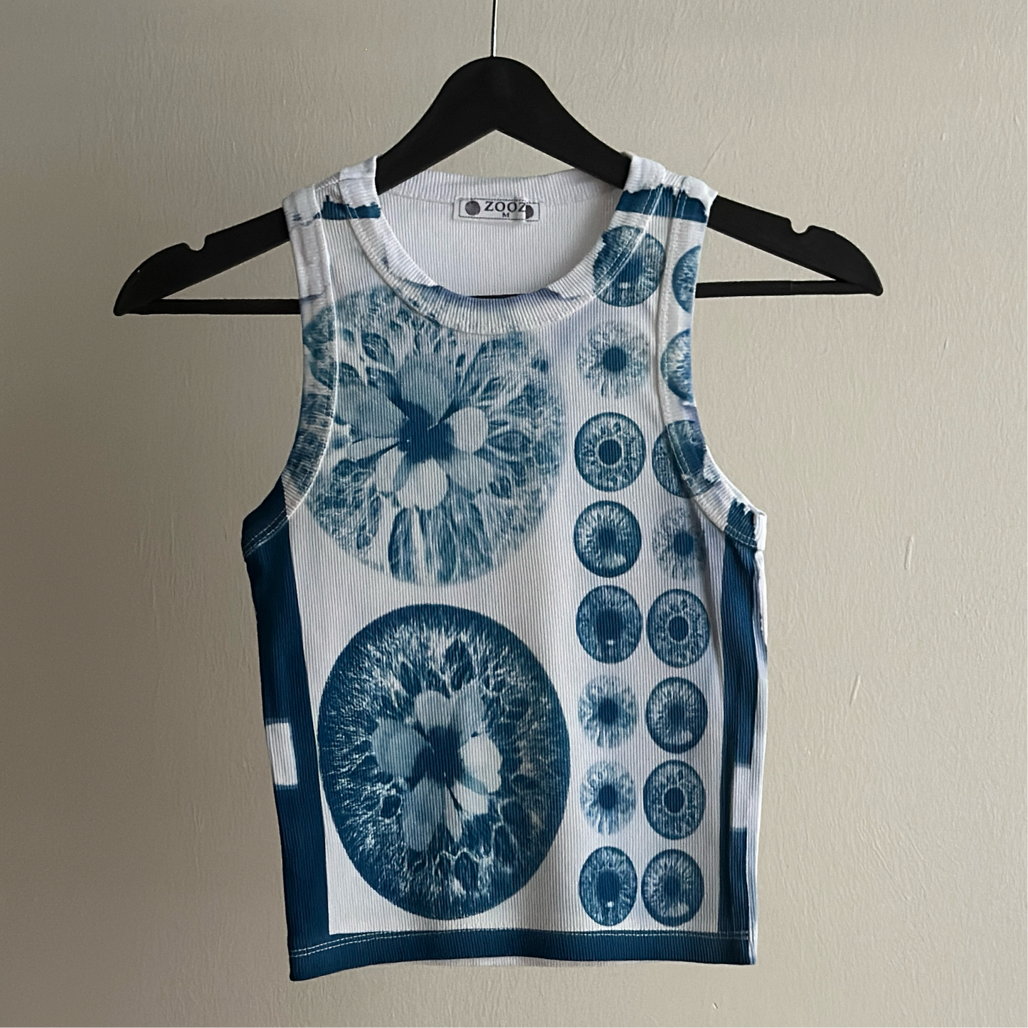 Iris Flowers Cyanotype Crop Top Sale 51