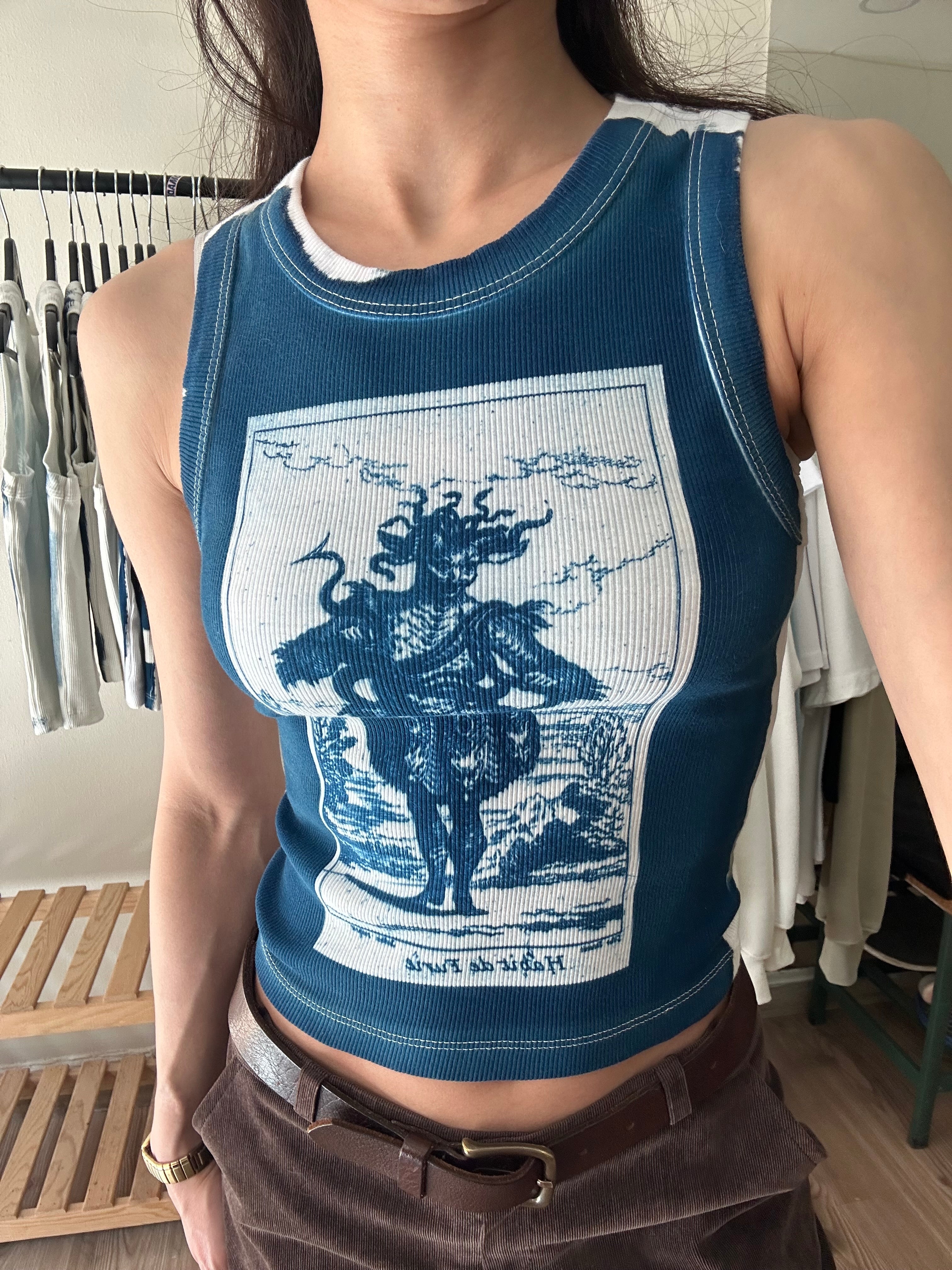Habit Cyanotype Crop Top