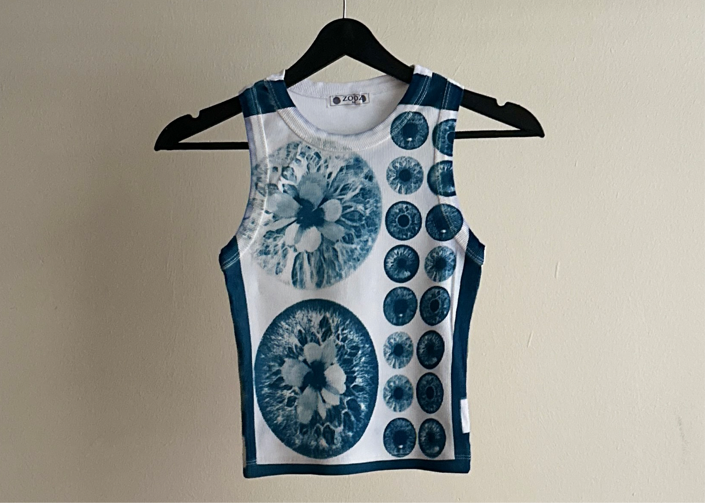 Iris Flowers Cyanotype Crop Top Sale 53