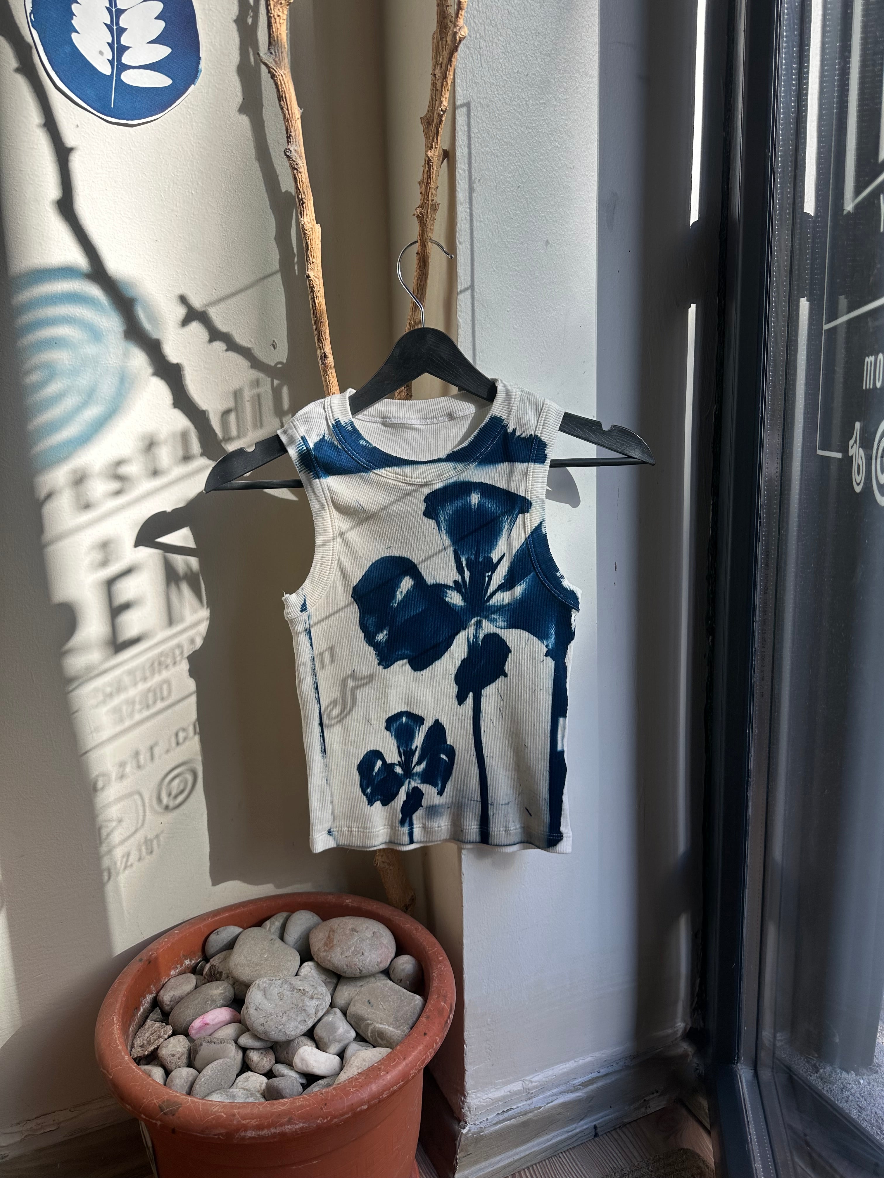Flower Cyanotype Crop Top