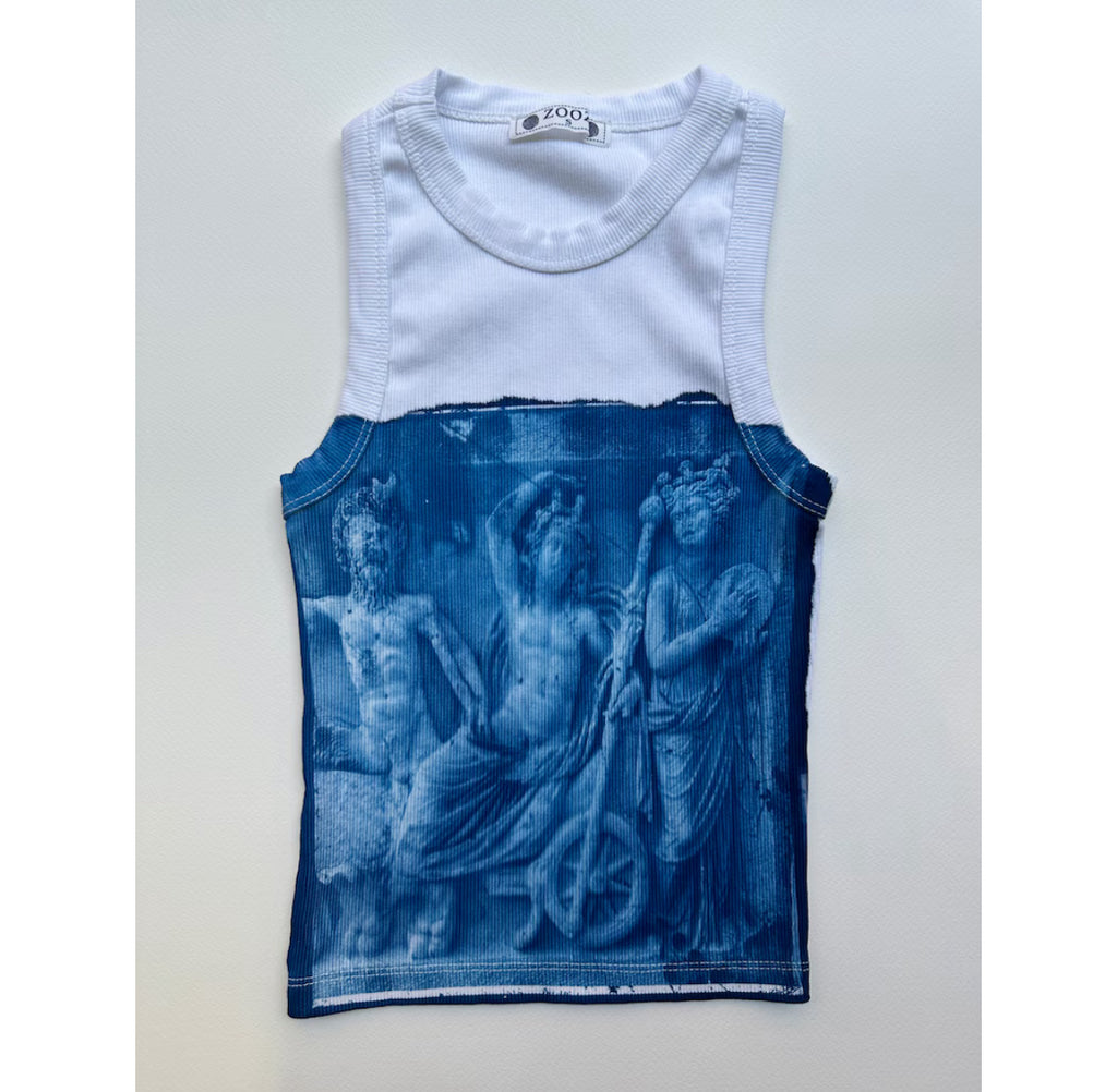 Perge Cyanotype Crop Top
