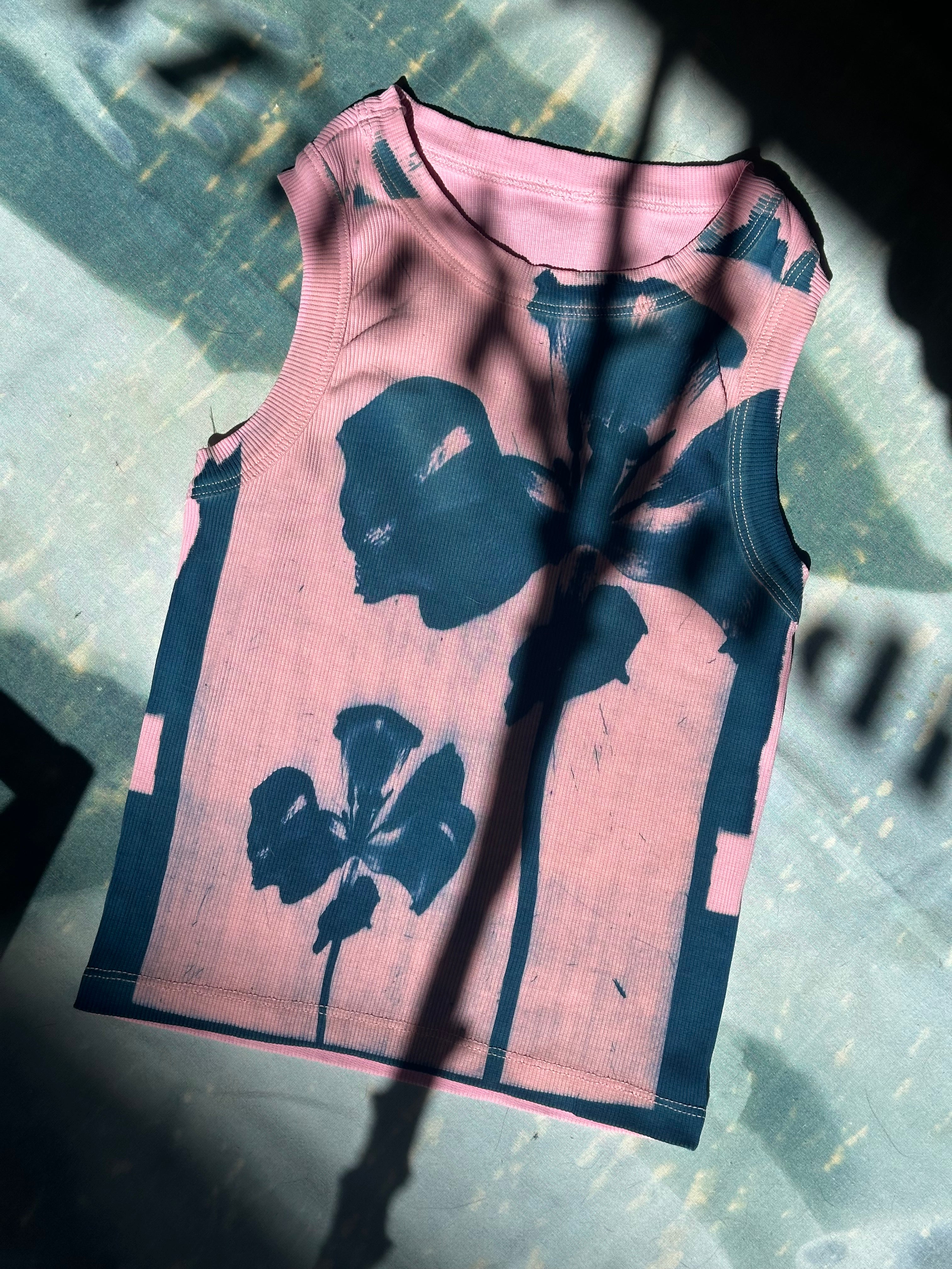 Flower Cyanotype Crop Top