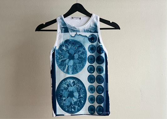 Iris Flowers Cyanotype Tank Top Sale 43