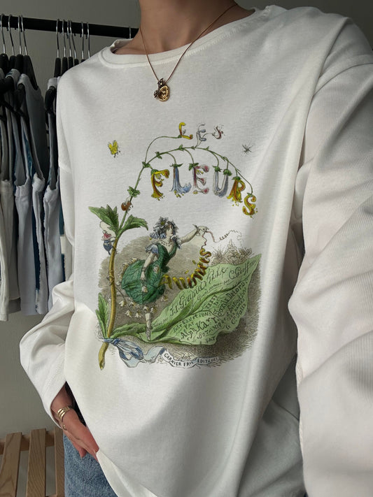 Les Fleurs Vintage Botanical Long Sleeve Tee