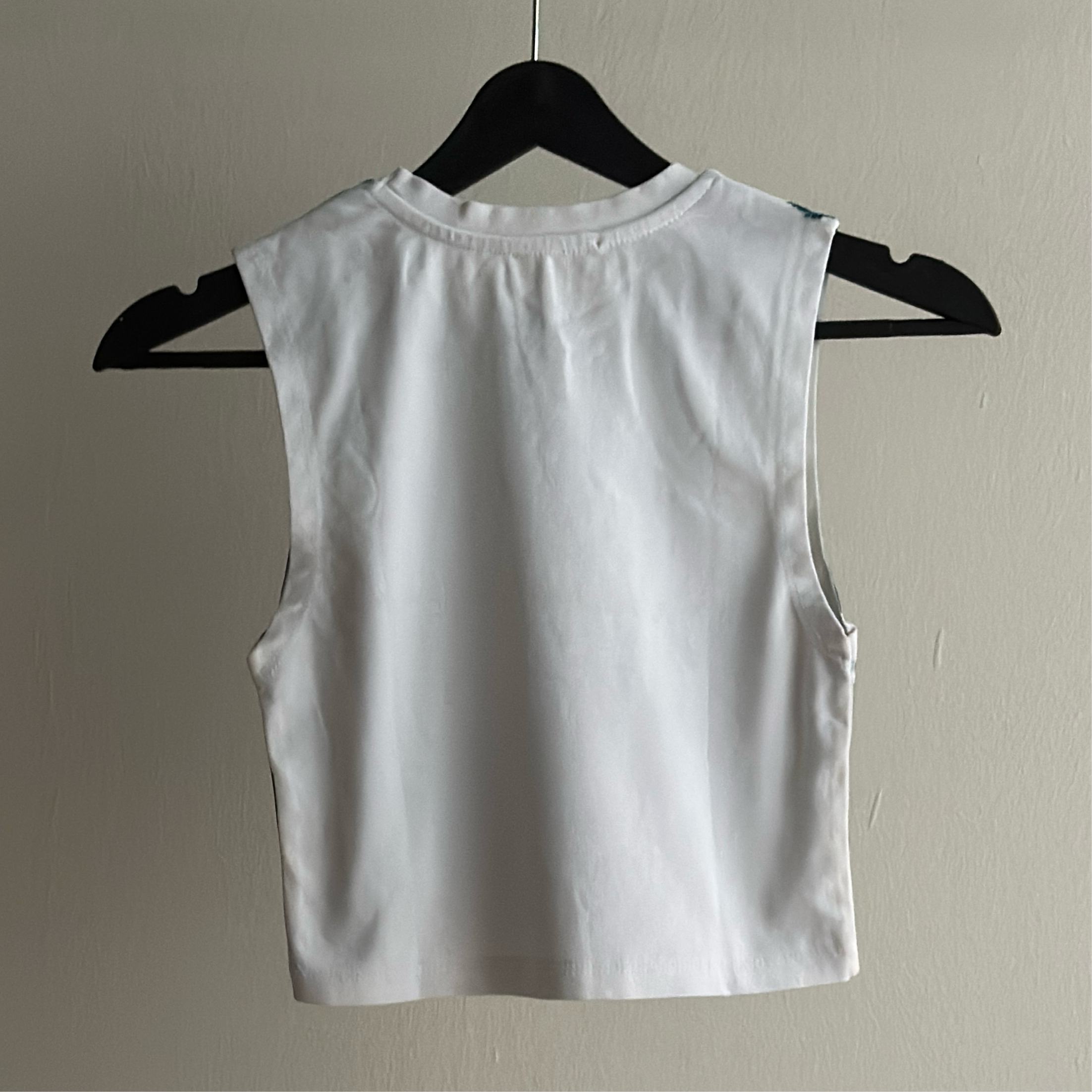 Waves Cyanotype Super Crop Top Sale 38