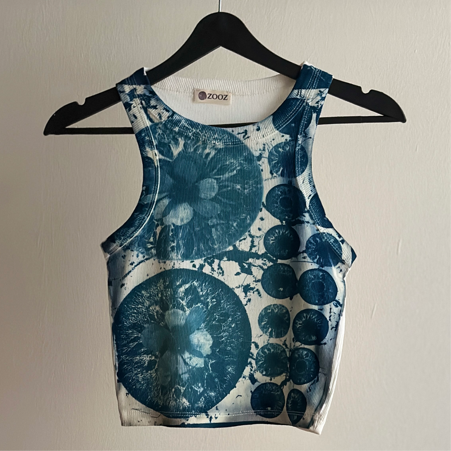 Iris Flowers Cyanotype Crop Top Sale 39