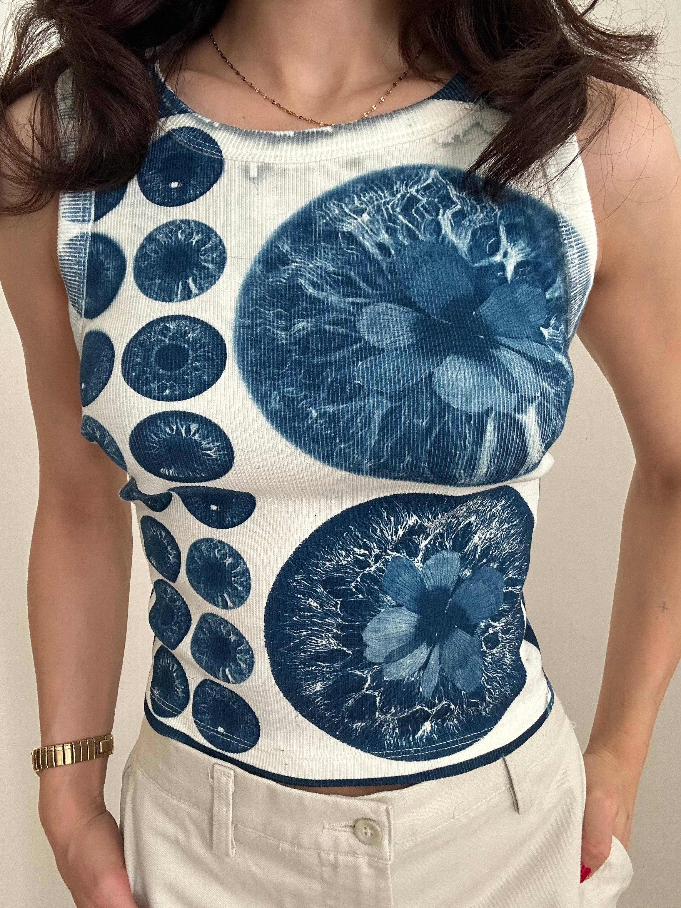 Iris Flower Cyanotype Crop Top