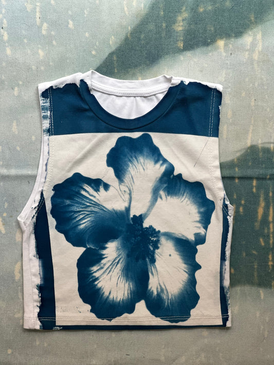 Flower Cyanotype Super Crop Top Sale 159