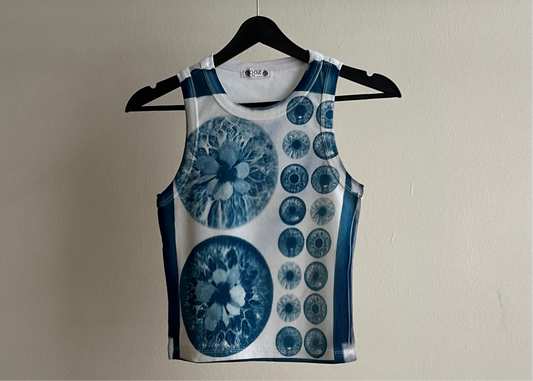 Iris Flowers Cyanotype Crop Top Sale 2