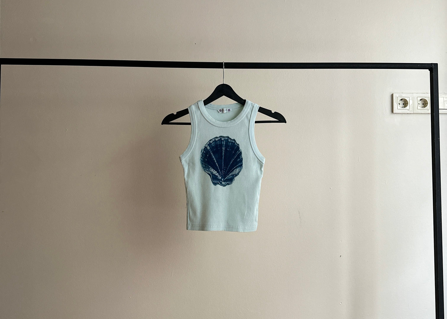 Seashell Cyanotype Crop Top Sale 97