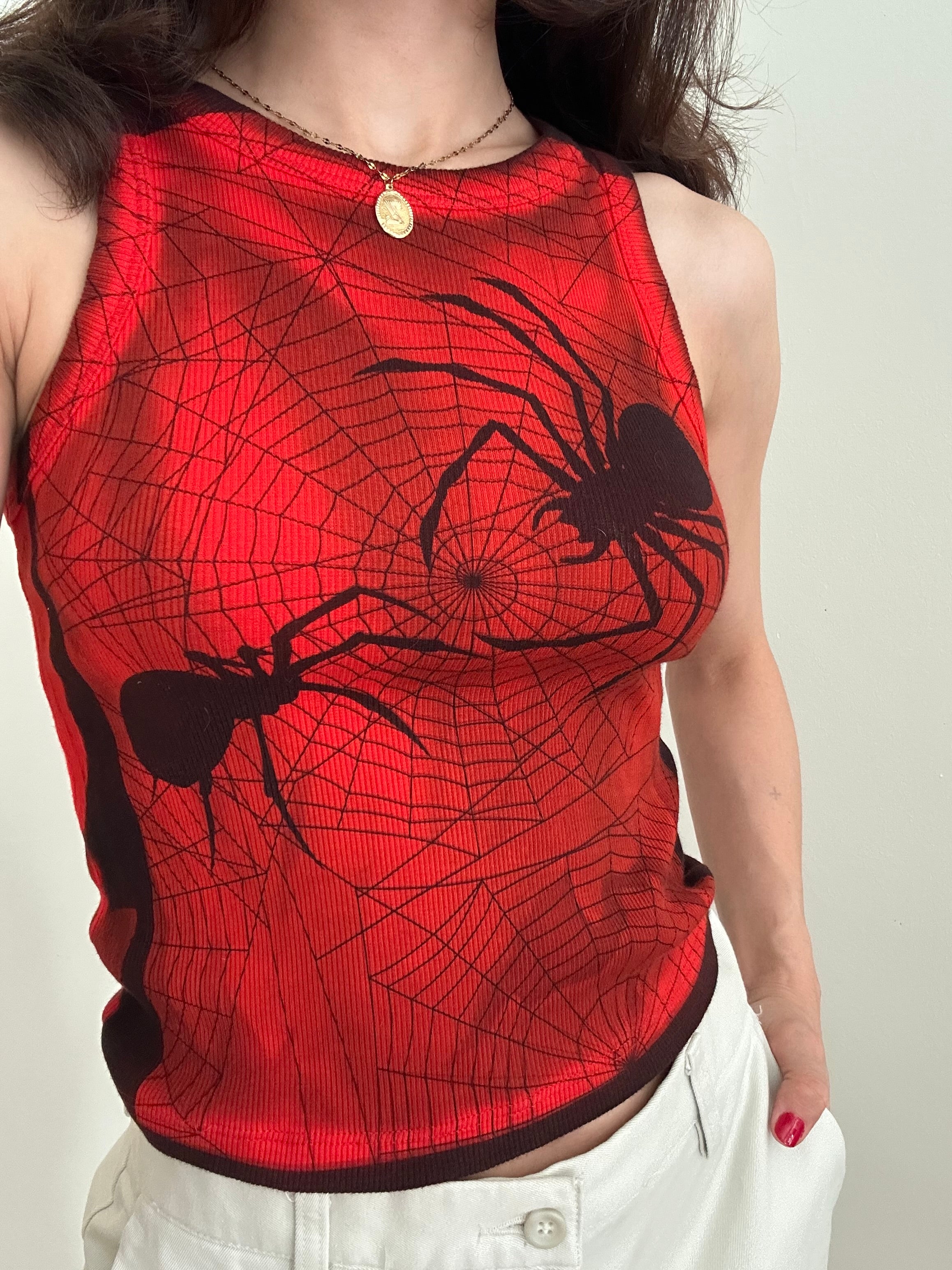 Spider Cyanotype Crop Top