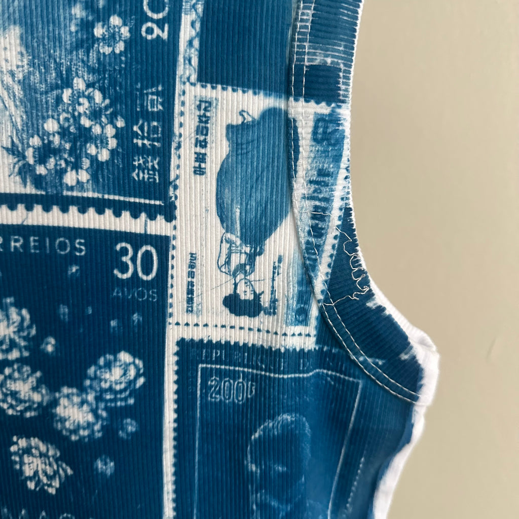 Stamps Cyanotype Crop Top Sale 76