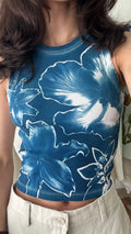 Floral Cyanotype Crop Top