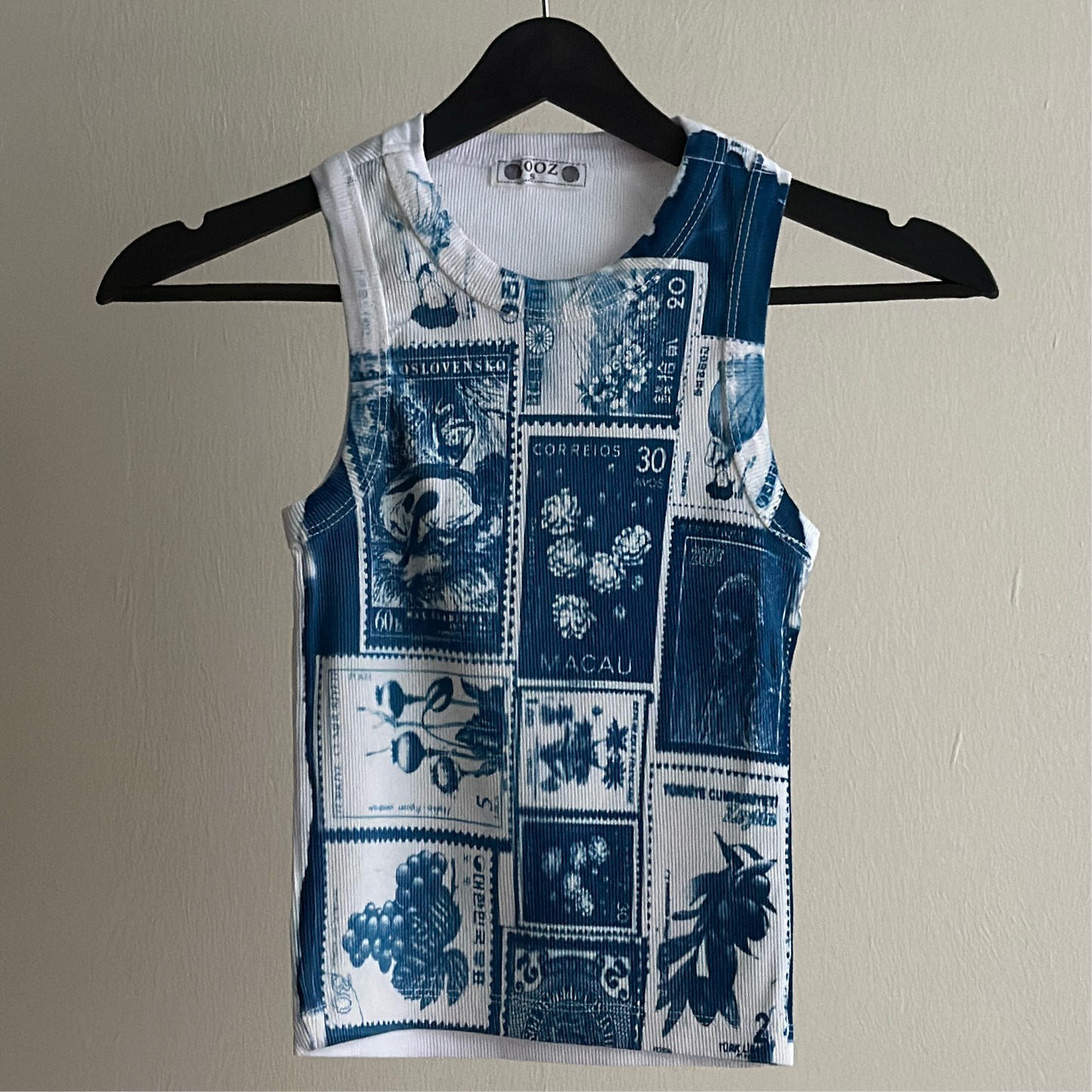 Stamps Cyanotype Crop Top Sale 58