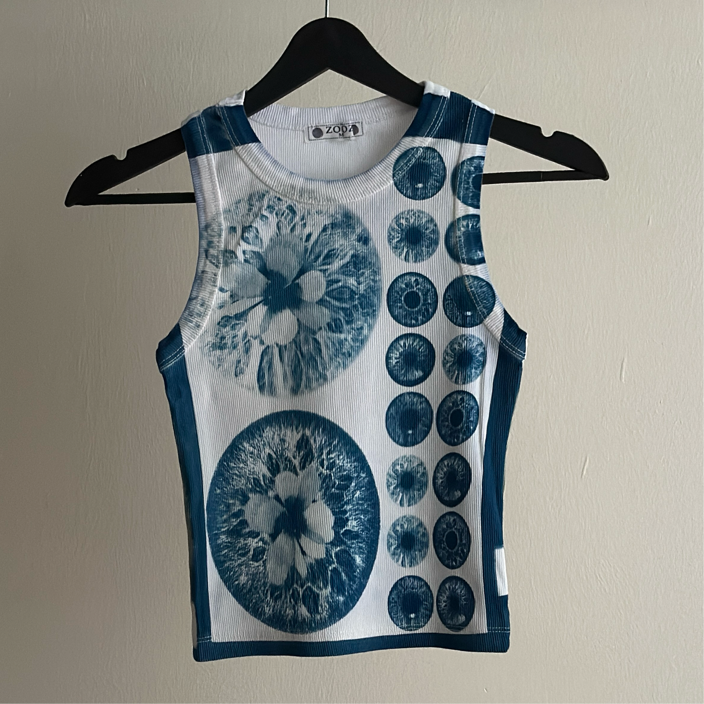 Iris Flowers Cyanotype Crop Top Sale 53