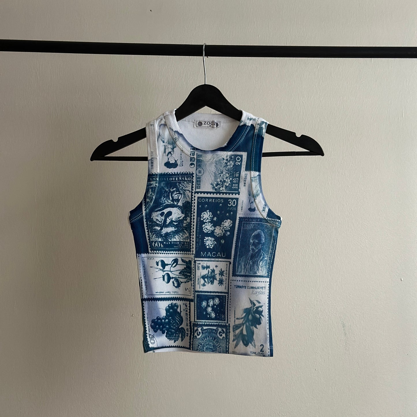 Stamps Cyanotype Crop Top Sale 122