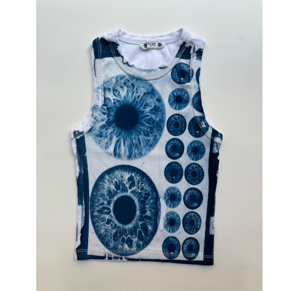 Iris Cyanotype Crop Top