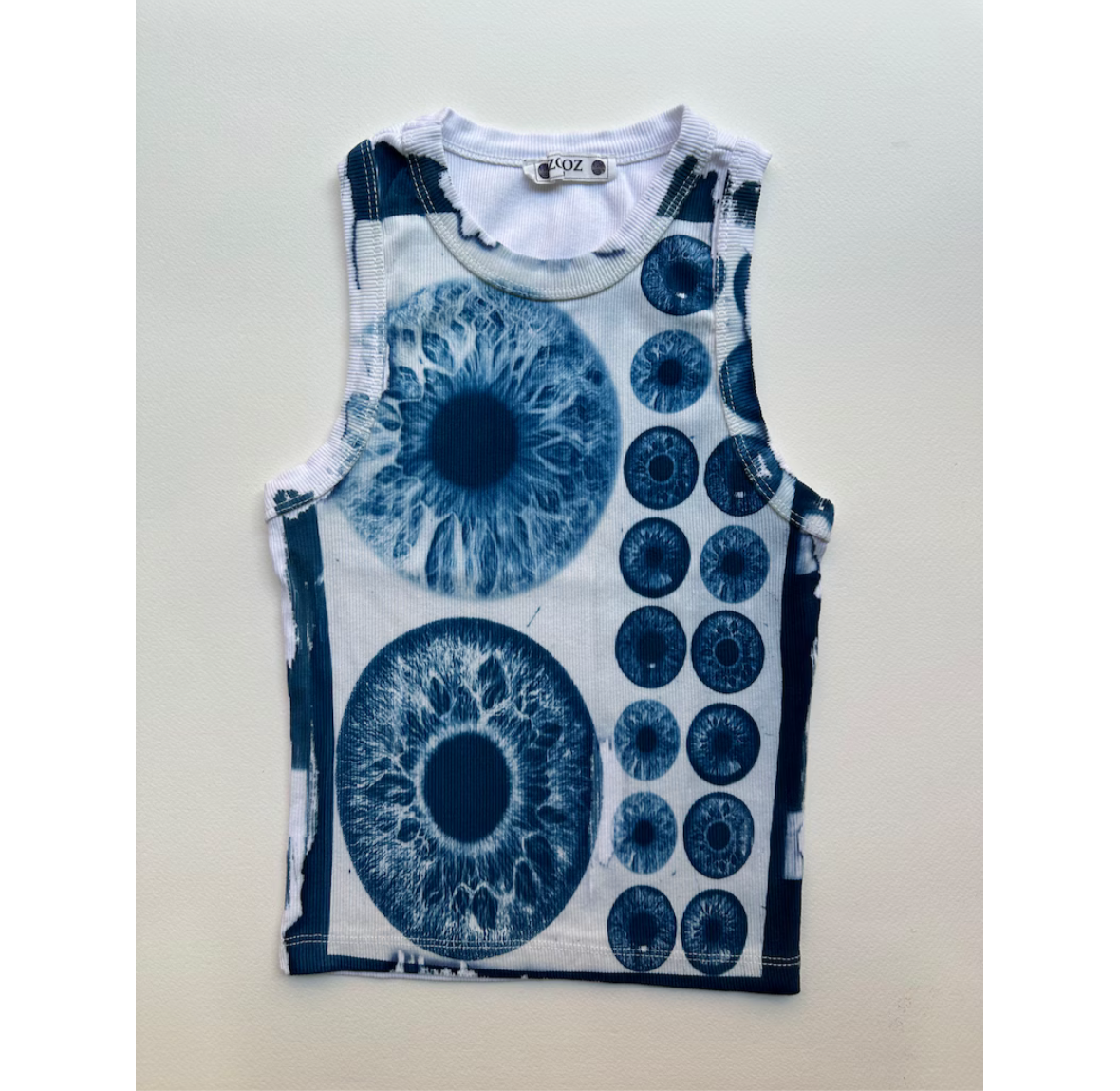 Iris Cyanotype Crop Top