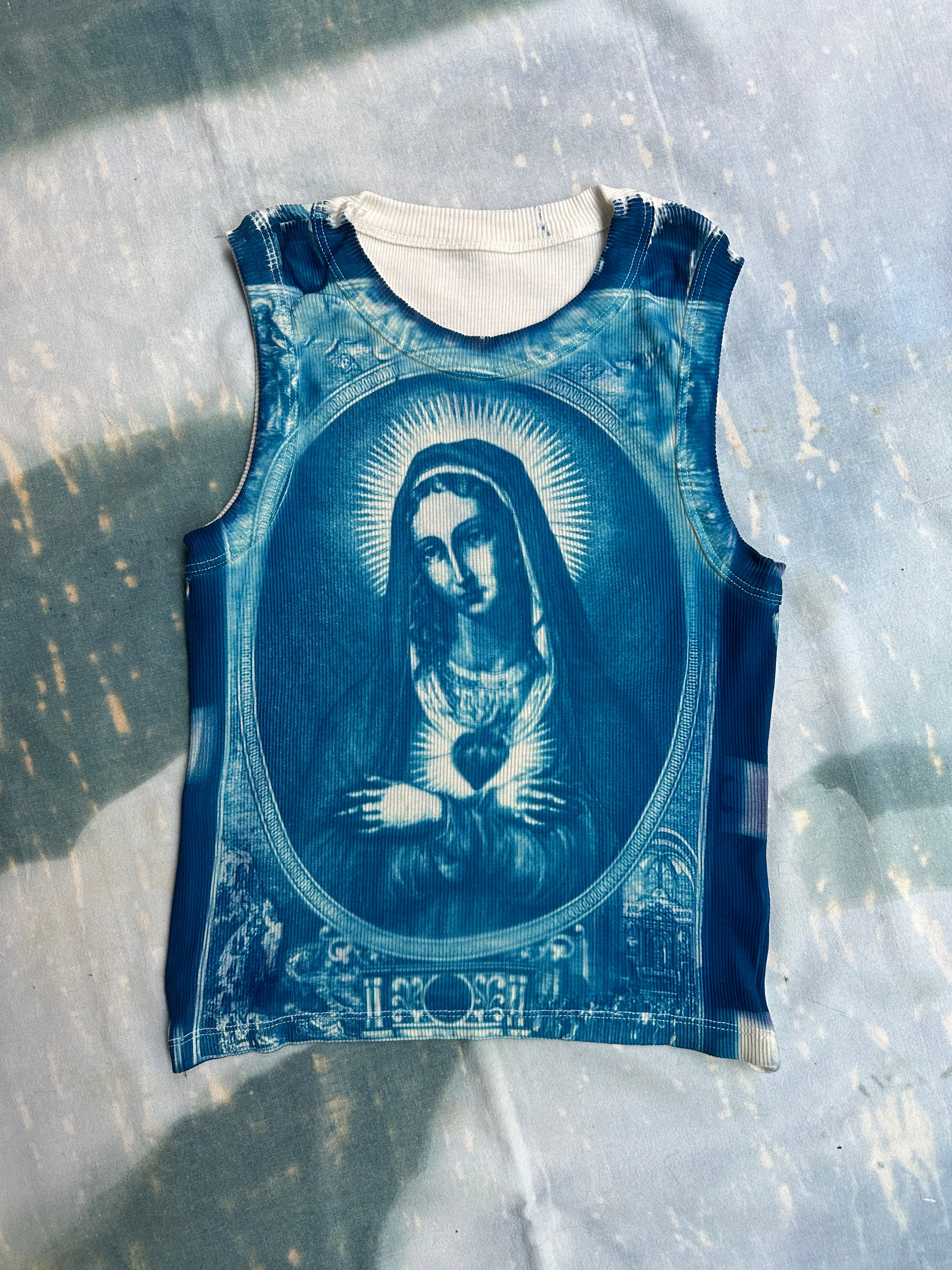 Holy Blue Cyanotype Crop Top – Handcrafted Wearable Art by ZOOZ